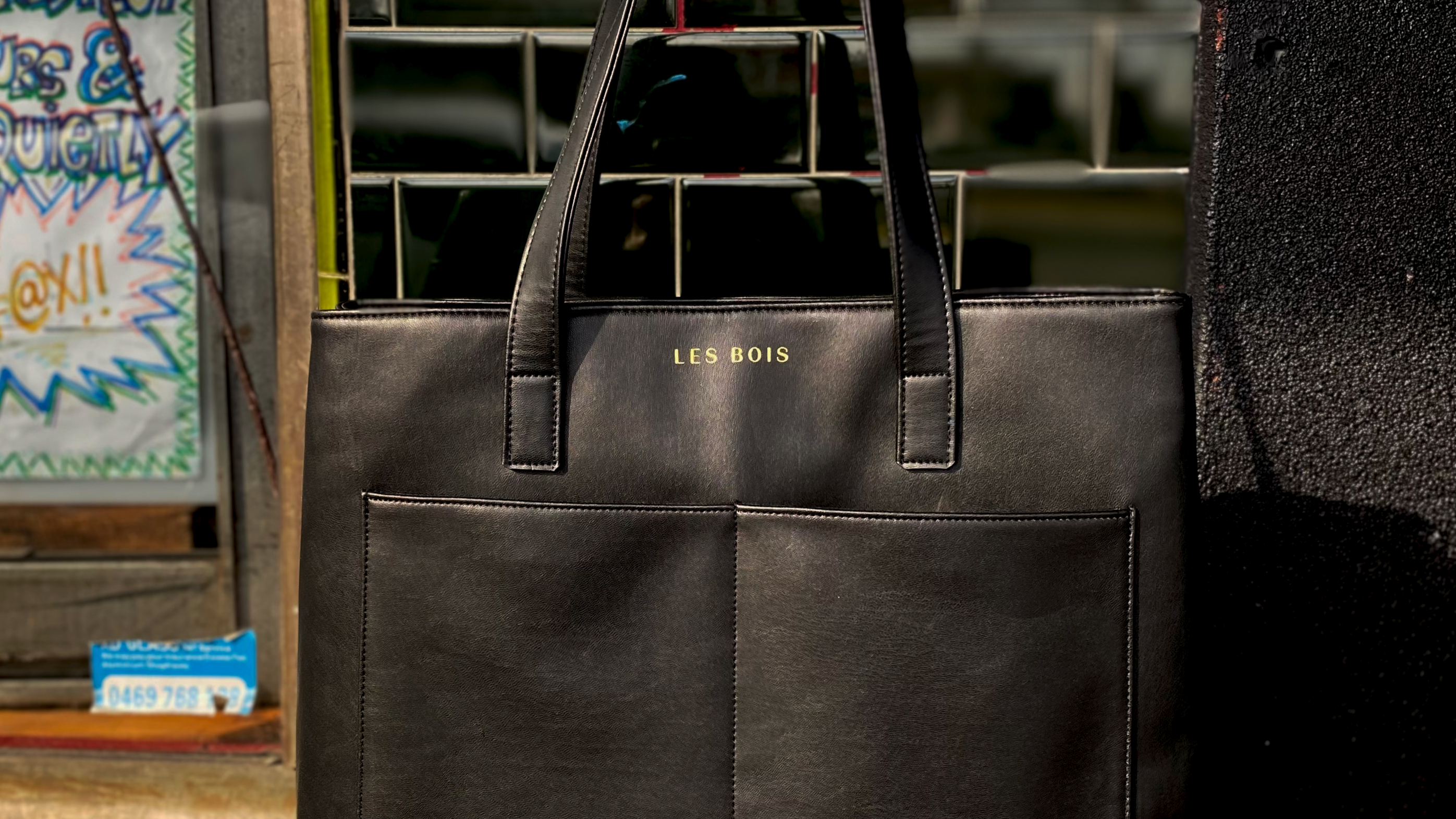 Black Vegan leather bag